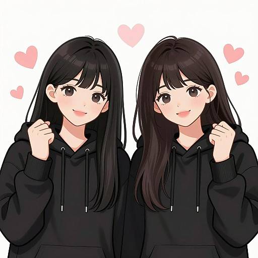 Joyful Japanese Women in Hoodies