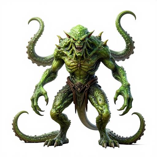 Menacing Green D&D Tentacle Monster
