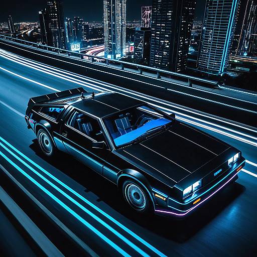 Futuristic DeLorean in Alien City