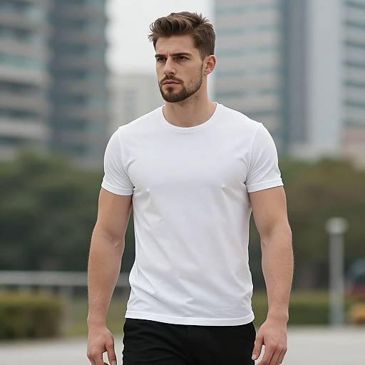 Portrait of Handsome Young Man Outdoors