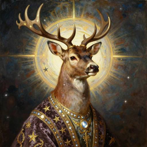 Celestial Stag in Ceremonial Robe