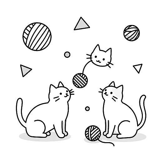Minimalist Cat Doodle Art
