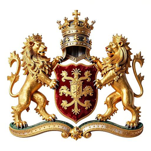 Regal Lion Family Crest Design