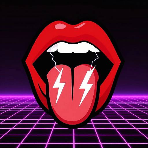 Electric Pop Art Lips Poster