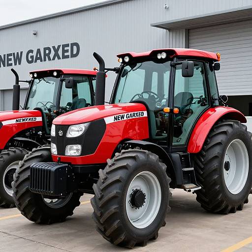 Vibrant Red Tractors Outdoors