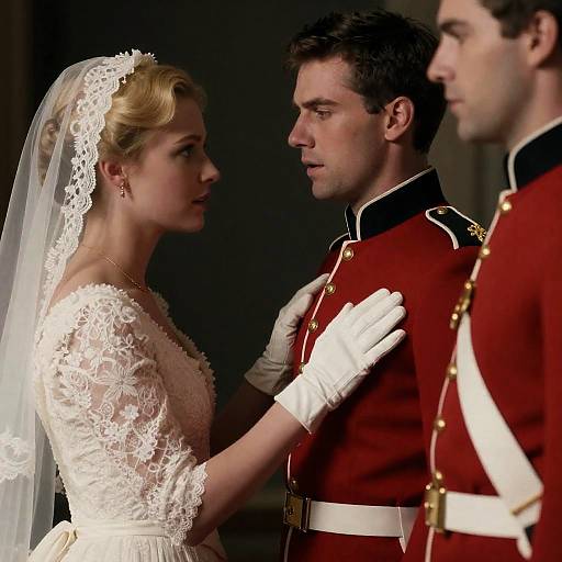 Dramatic Historical Scene with Three Figures