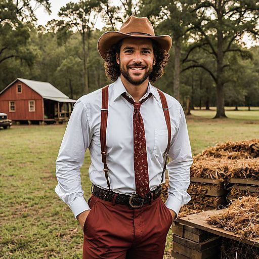 Charming Southern Gentlemen in Country Style