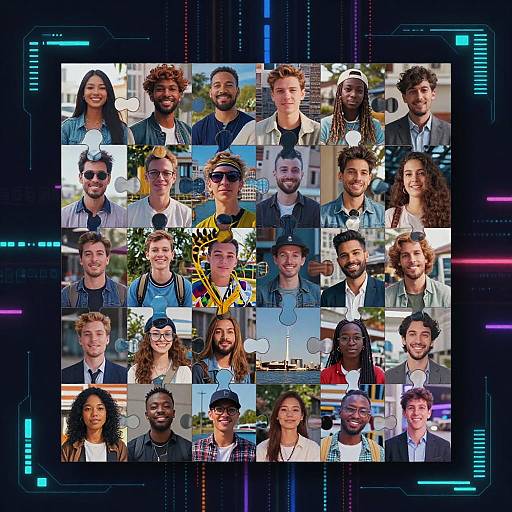 Cyberpunk AI Collage Maker Visualization
