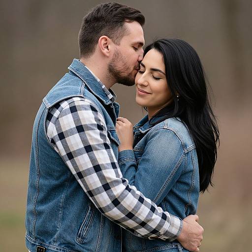 Couple Embracing Outdoors Photograph