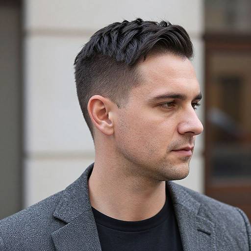 Classic Curtain Haircut on European Man