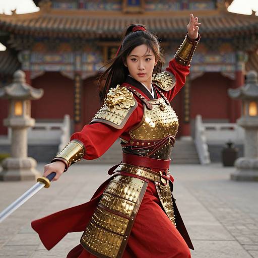 Dynamic Mulan Dance at Sunset