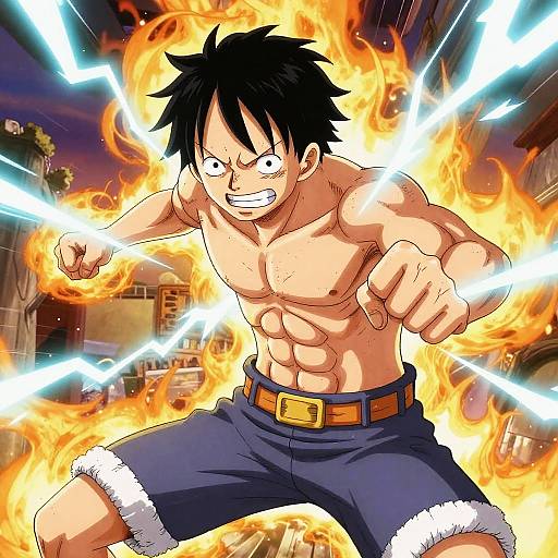 Luffy Gear Six Transformation Anime Artwork