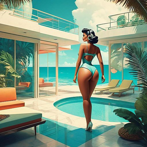Retro-Futuristic Tropical Villa Vibe