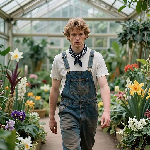 Walking Through a Lush Glass Greenhouse