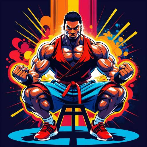 Dynamic Martial Artist with Nunchakus Dynamic Martial Artist with Nunchakus