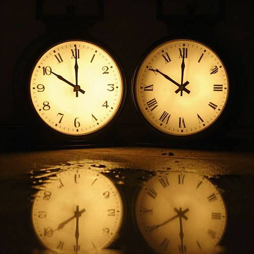 Surreal Vintage Clocks in Golden Glow