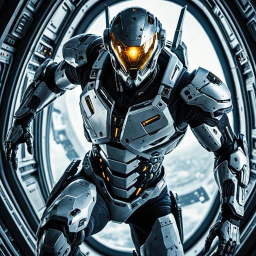 Cyborg Warrior Emerging from Alien Ship