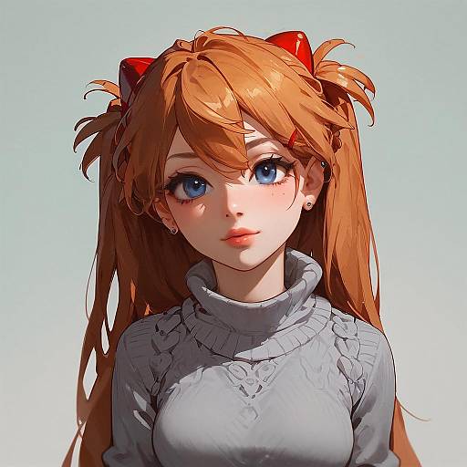 Cute Asuka Langley in Hogwarts Uniform