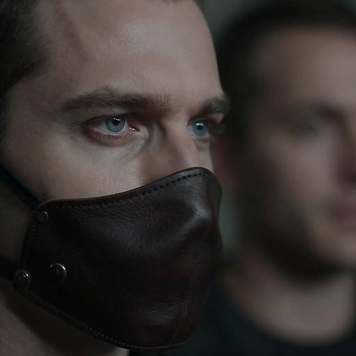 Muzzled Gaze: Pale Blue Eye Close-Up