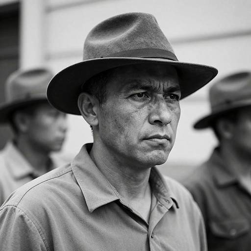 Stern Middle-Aged Man in Black-and-White
