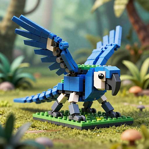 Blue Macaw Isopod Art Nouveau Sculpture