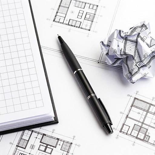 Cluttered Architectural Desk Scene