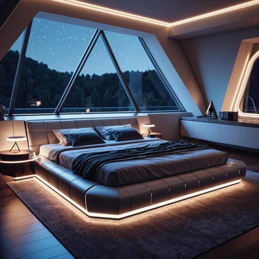 Futuristic Luxurious Bedroom with Helix Bed