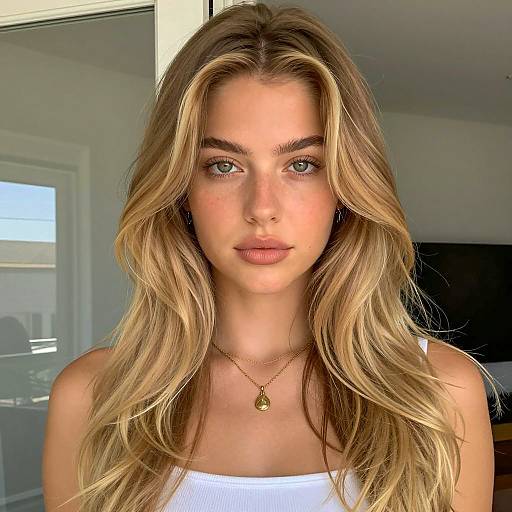 Portrait of a Young Woman with Ombre Hair