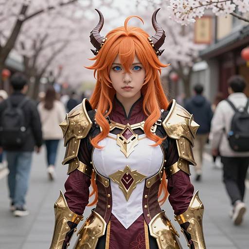 Female Anime Doma Cosplay in Fantasy Armor