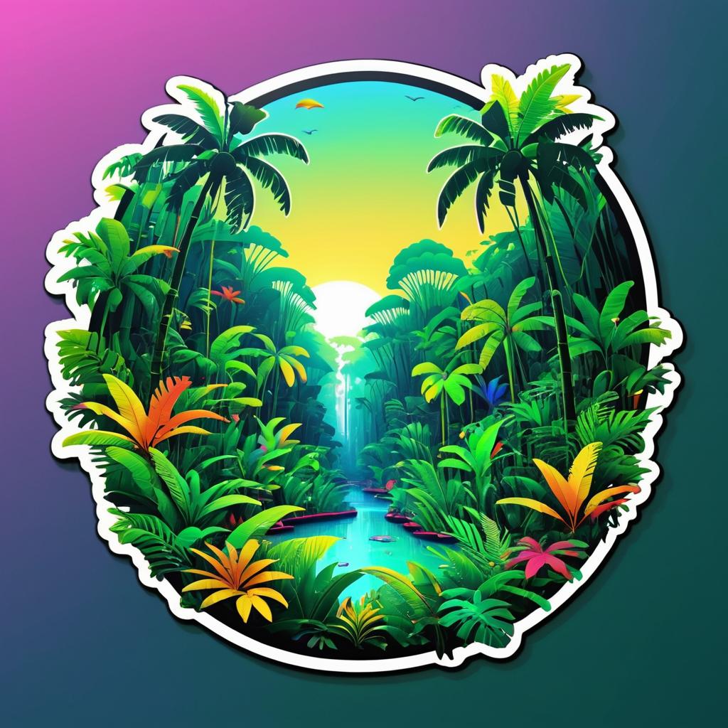 Whimsical Amazon Rainforest Vector Art