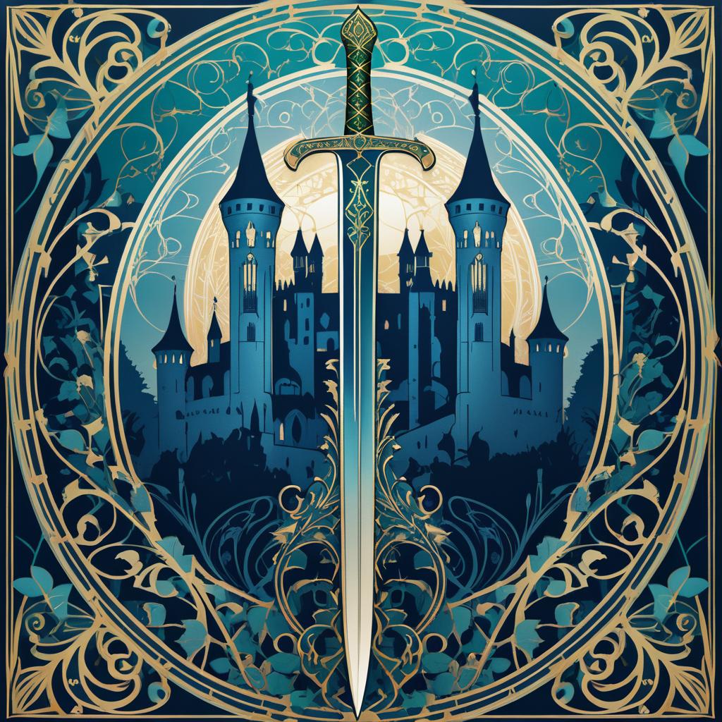 Art Nouveau Legendary Sword Cover Design