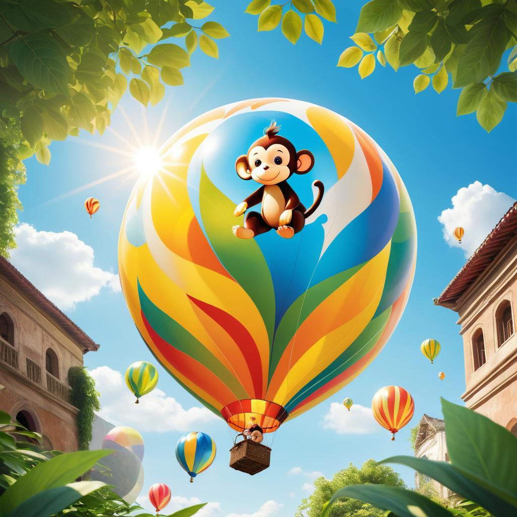 Playful Balloon Monkey Under the Sun