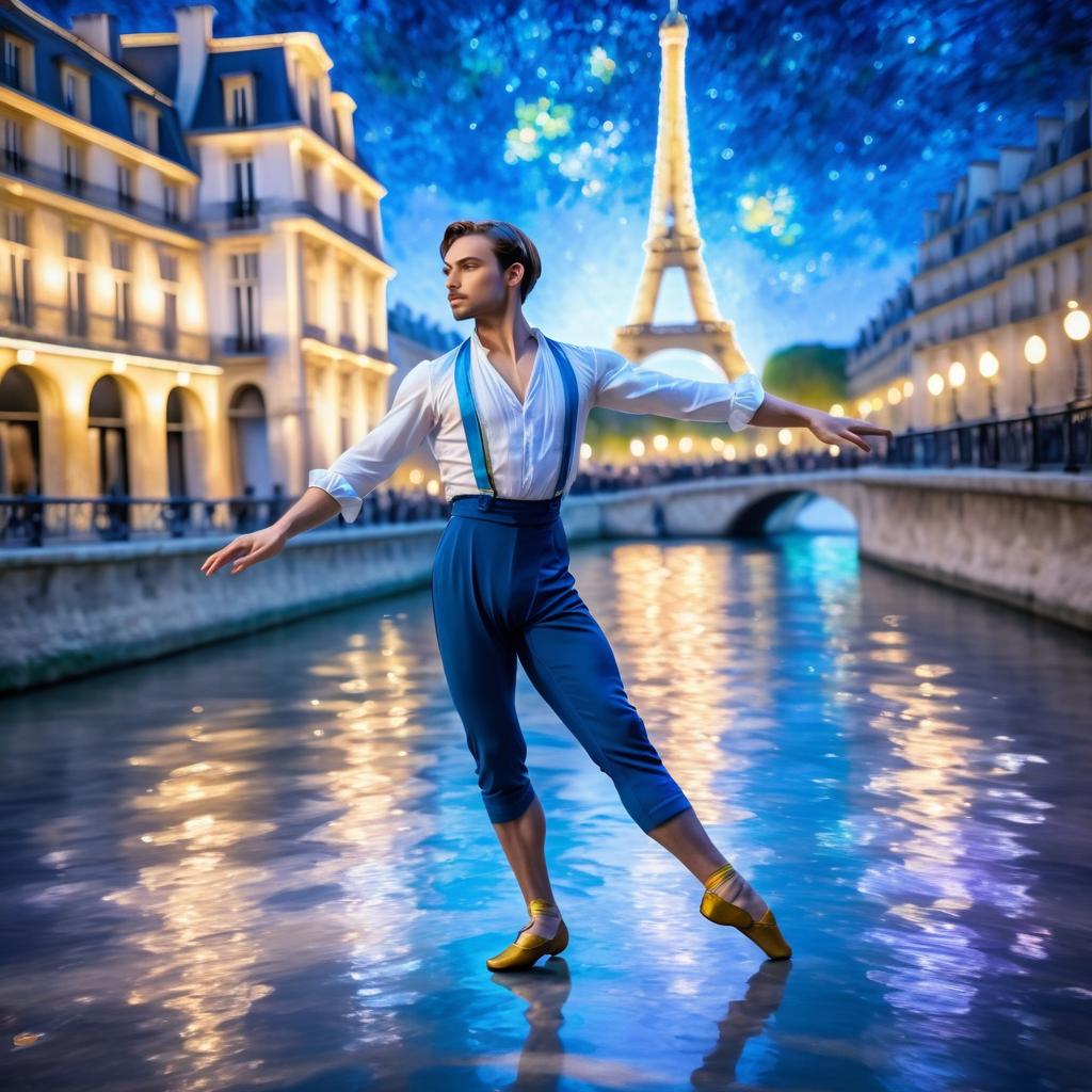 Kawaii Ballet Dancer in Paris Scene