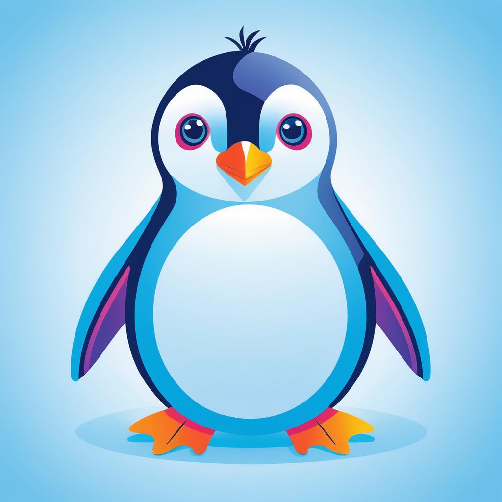 Vibrant Cute Penguin Vector Illustration