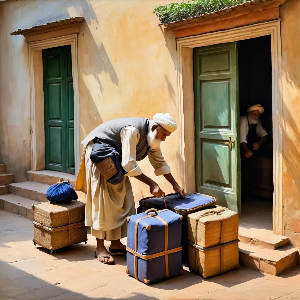 Elderly Man's Farewell in Delhi