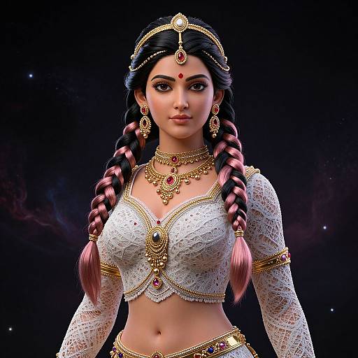Ultra-realistic 3D Porcelain Goddess Durga