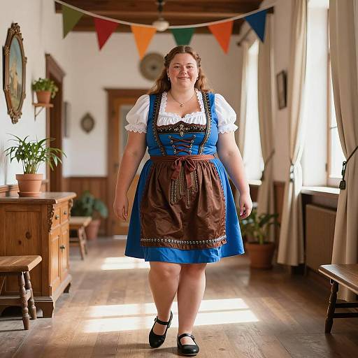 Plus Size Woman at Oktoberfest in Dirndl