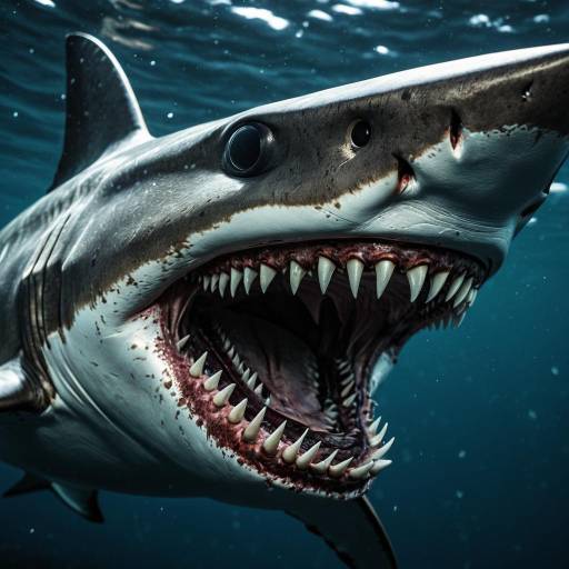 Lovecraftian Horror Caramel Shark with Multiple Teeth Rows