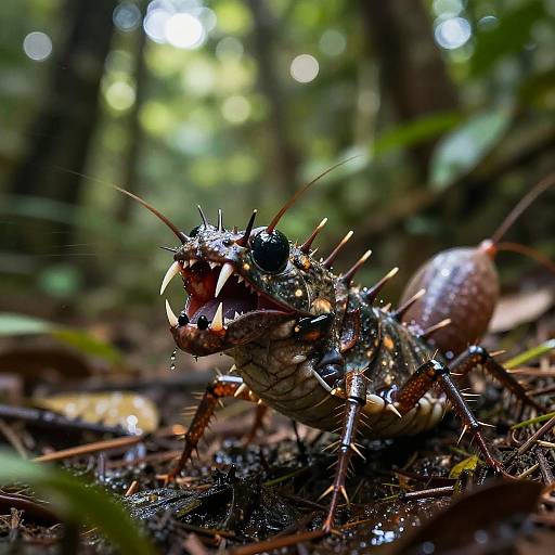 Venoms Attacking Prey in Jungle