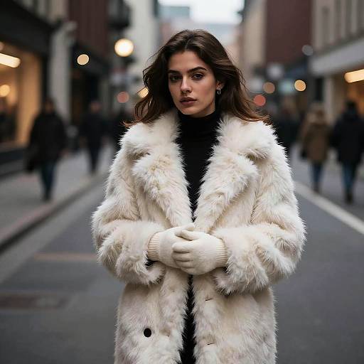 Woman in White Fur Coat Halloween