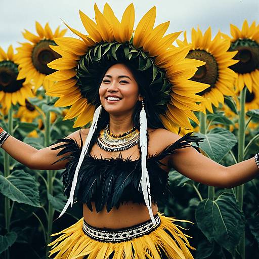 Sunflower Feather Dance Costume