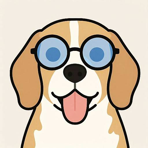 Playful Beagle Cartoon Portrait