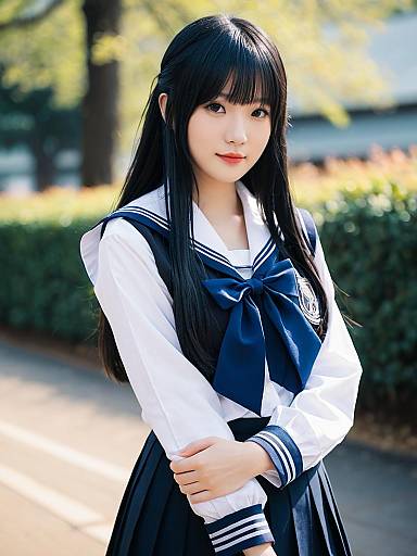 Lifestyle costume photo of Akebi komichi. Cosplay clothes