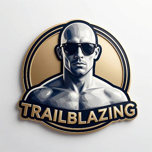 Luxurious Muscular Bald Man Logo