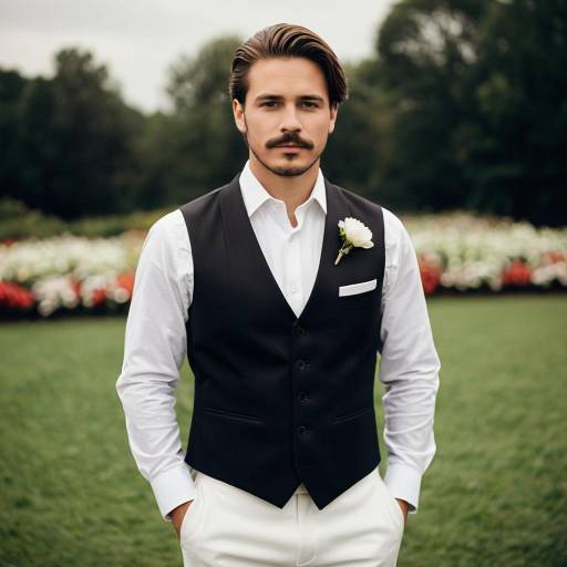 Groom in Formal Wedding Attire Outdoors