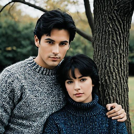 Realistic Woolen Wear Portrait of Woman