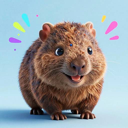 Realistic 3D Baby Wombat Pixar Style