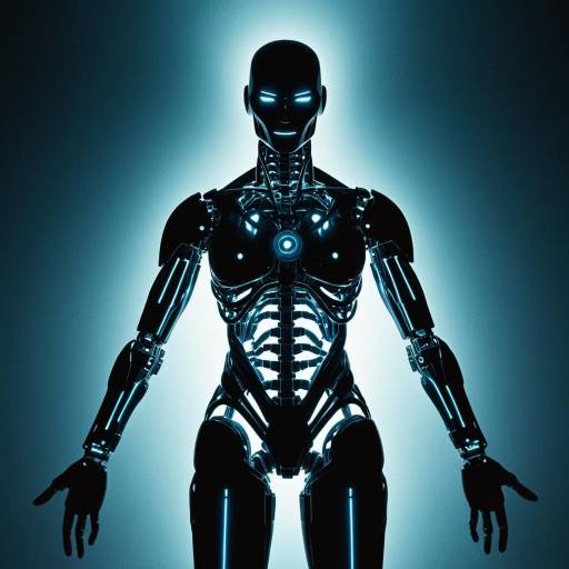 Futuristic Female Android with Glowing Core