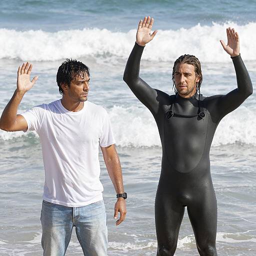 Intense Ocean Encounter Between Two Men