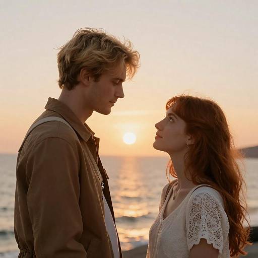 Romantic Sunset Photograph of Couple